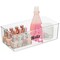 mDesign Stackable Plastic Bath Storage Organizer Box + 32 Labels - Clear